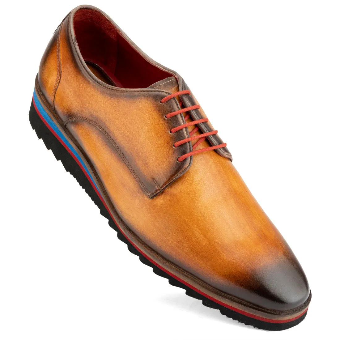 Tan Patina Sporty Sole Derby