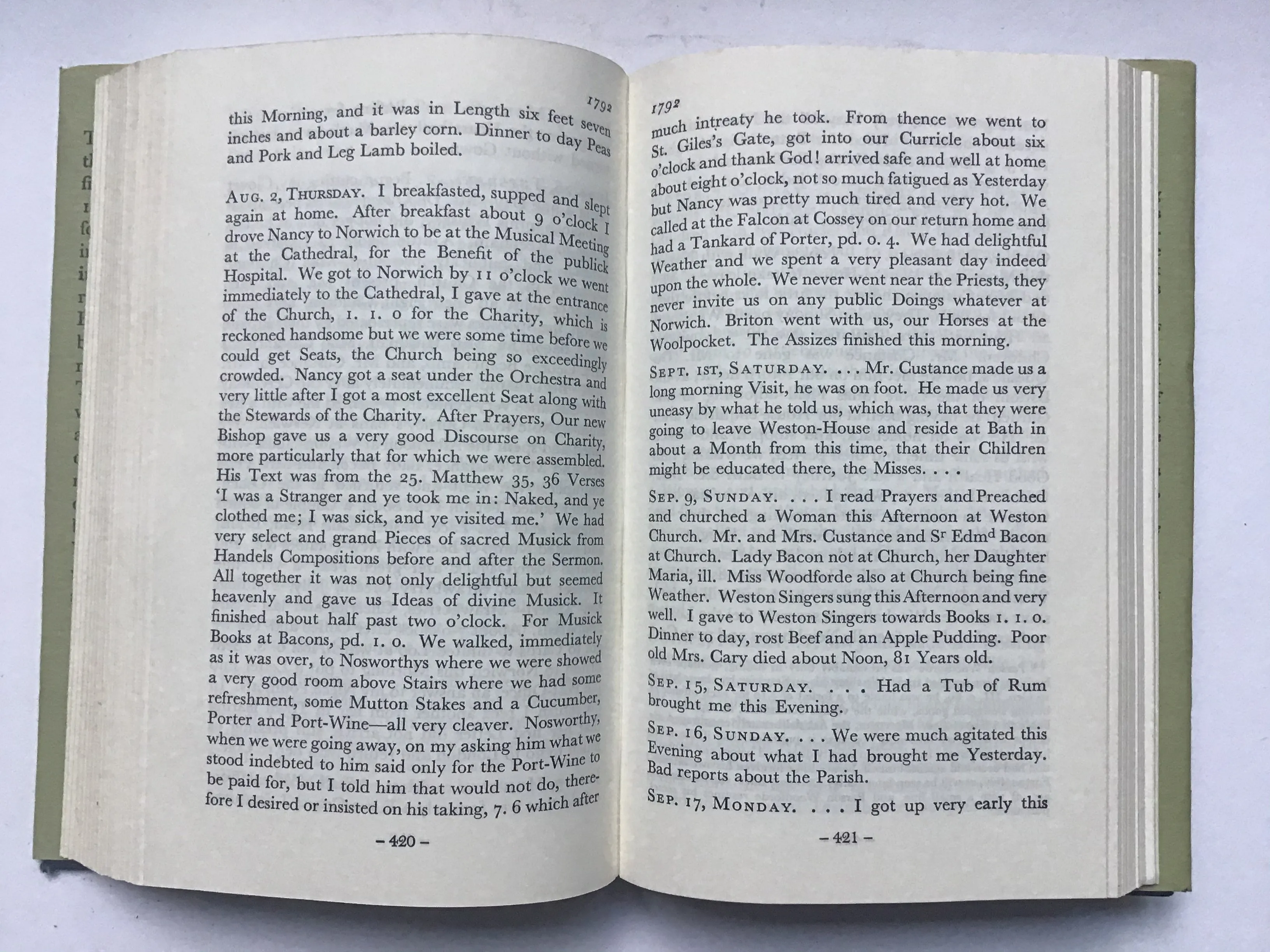The Diary of a Country Parson 1758-1802 by James Woodforde