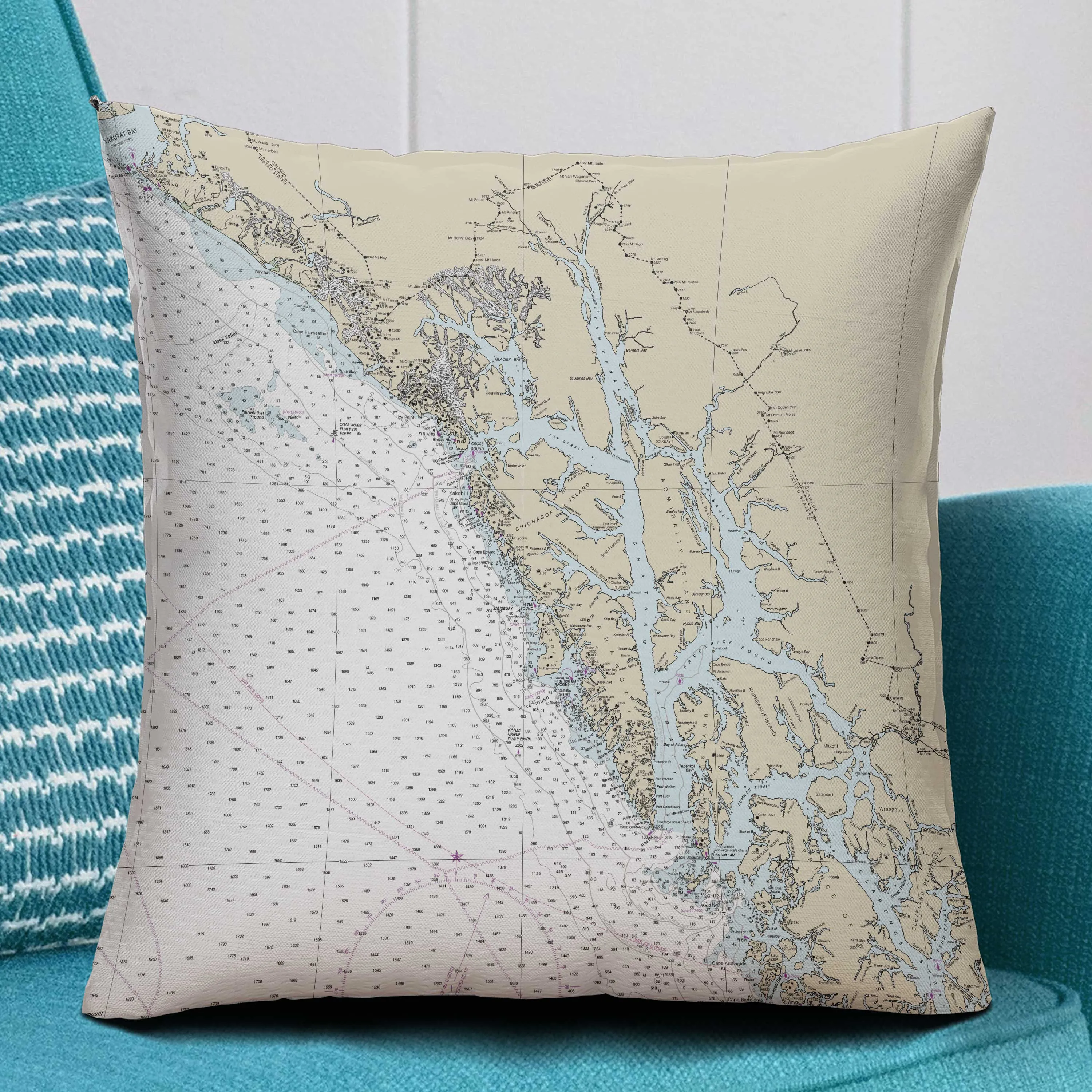 The Yakutat Bay to Frederick Sound Square Pillow Cover