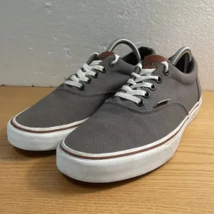 Vans Doheny Shoes Mens 9 Grey w Brown Leather Tongue &amp; Tag Low Top Lace Up HTF