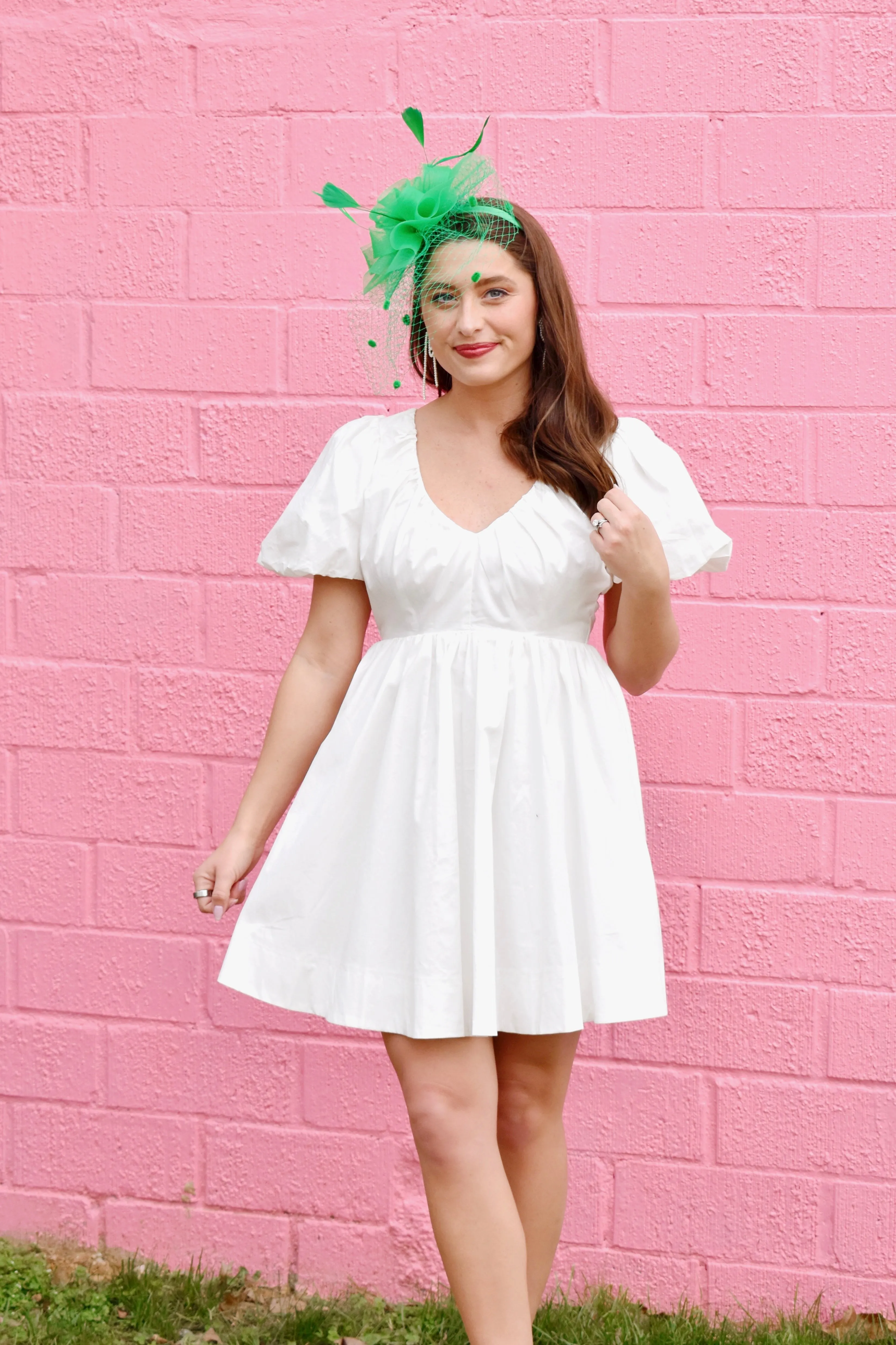 White Puff Sleeve Dress