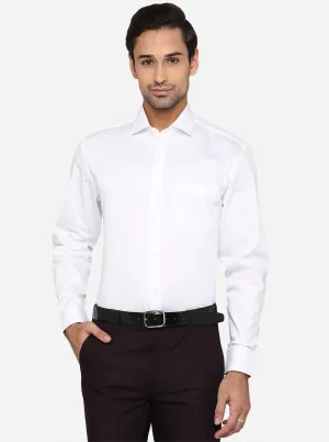 White Solid Regular Fit Formal Shirt | JadeBlue