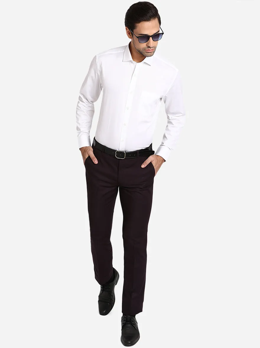 White Solid Regular Fit Formal Shirt | JadeBlue