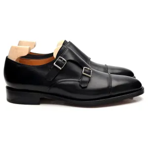 'William' Black Leather Double Monk Strap UK 10.5 E