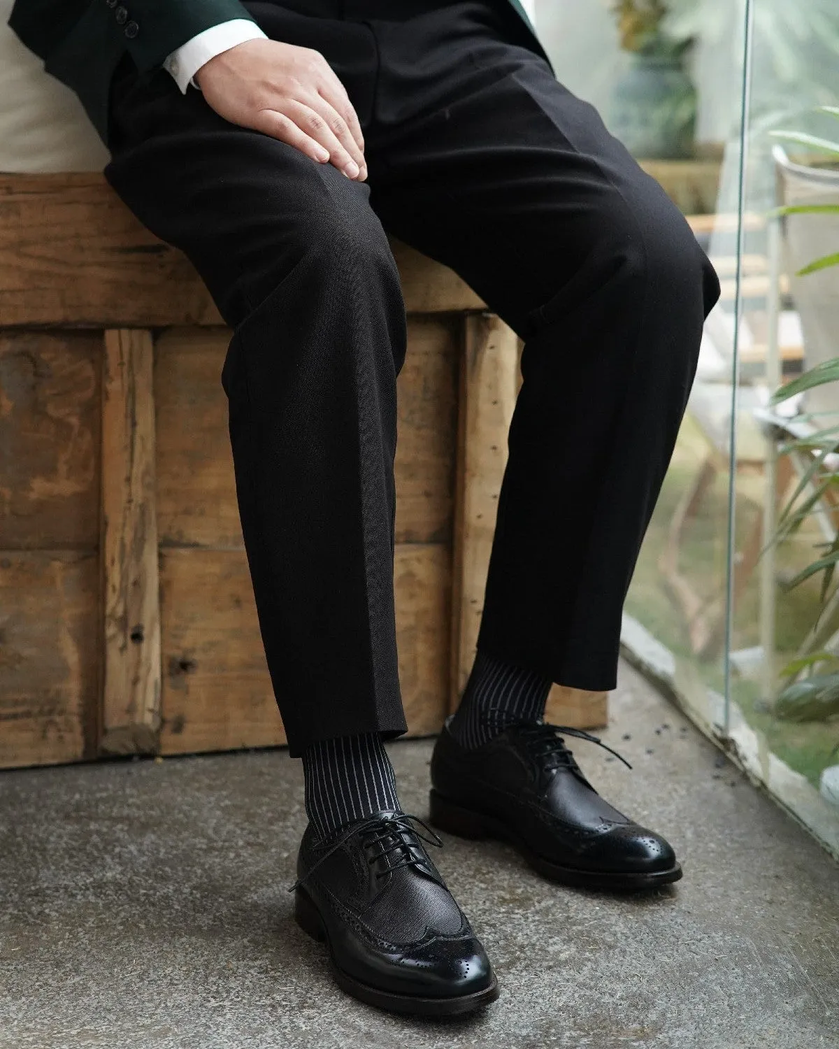 Wingtip Derby Leather Shoes