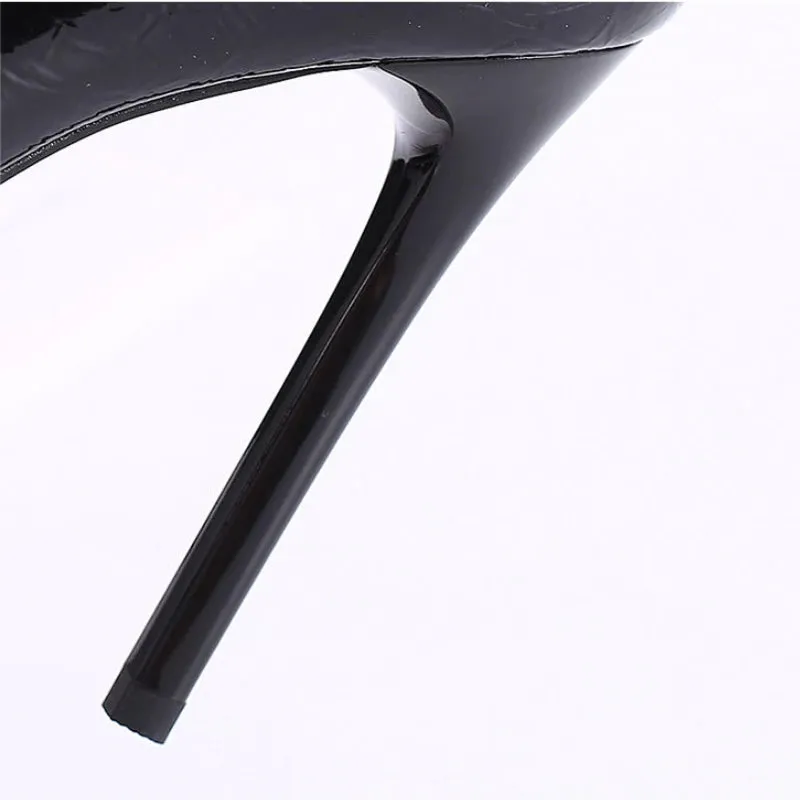 Women Ankle Boots Runway Style Sexy Belt Buckle Side Zip High Heels Patent Leather Party Dress Ladies Shoes