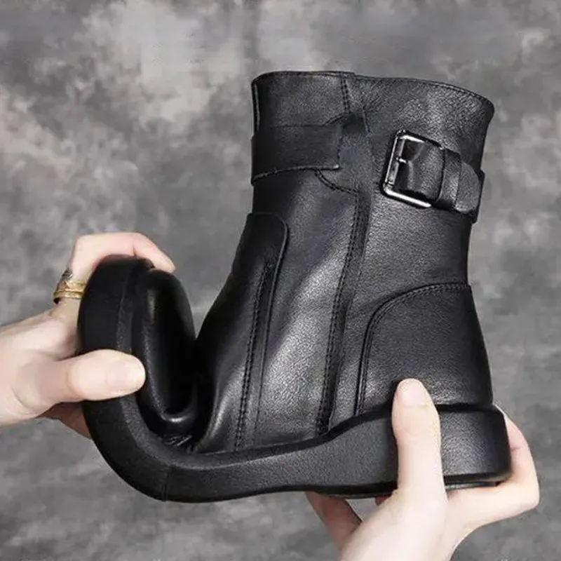 Women's Faux Leather Zipper Ankle Boots