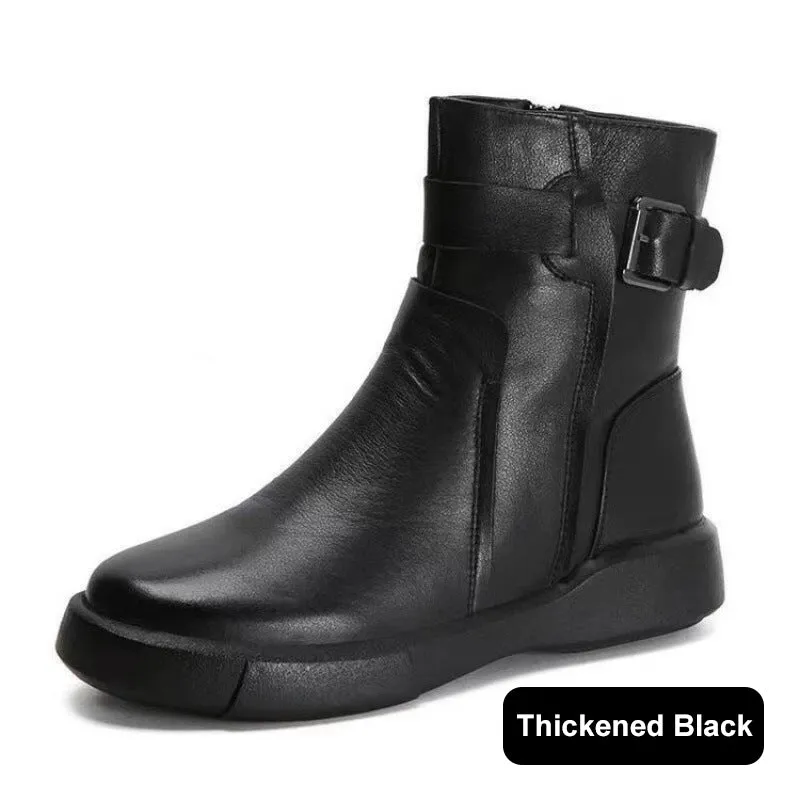 Women's Faux Leather Zipper Ankle Boots