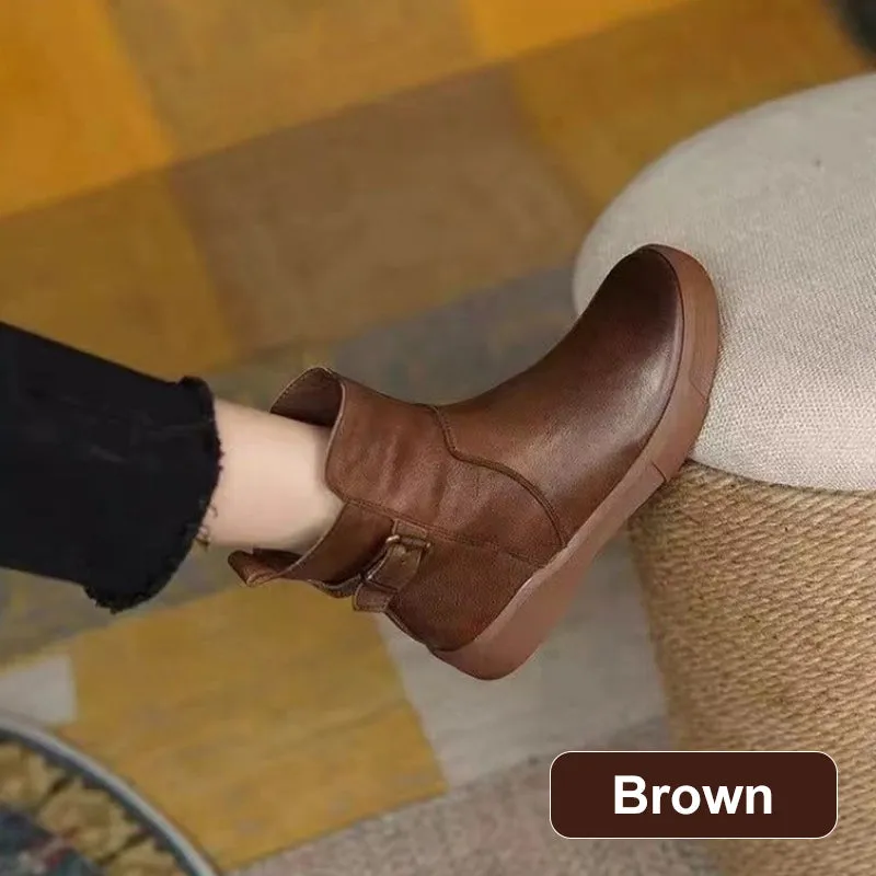 Women's Faux Leather Zipper Ankle Boots