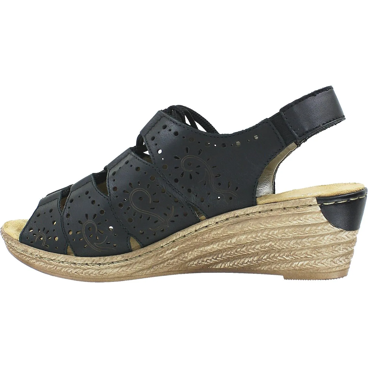Women's Rieker 62465-00 Black Leather
