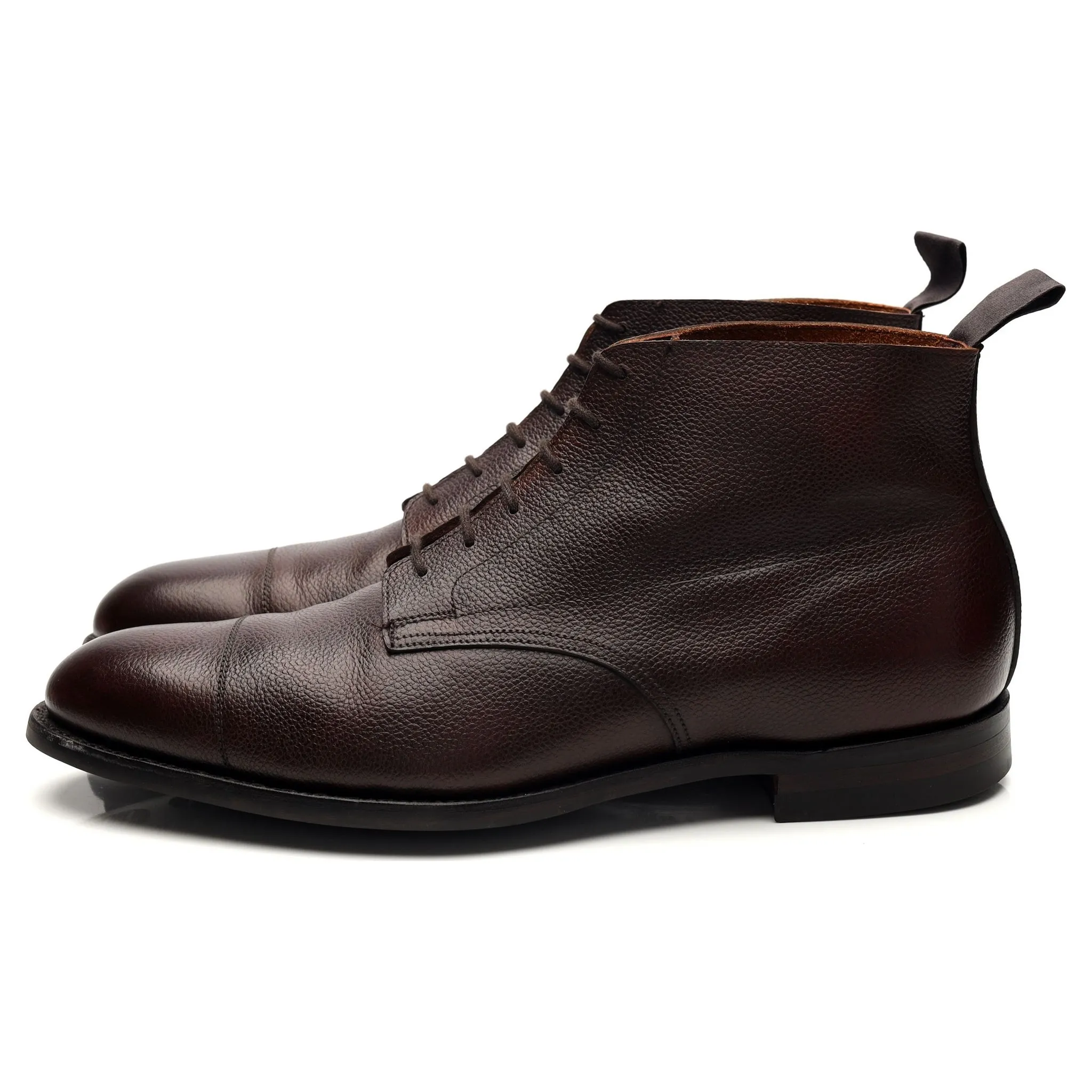 'Wye' Dark Brown Grain Leather Boots UK 8 E