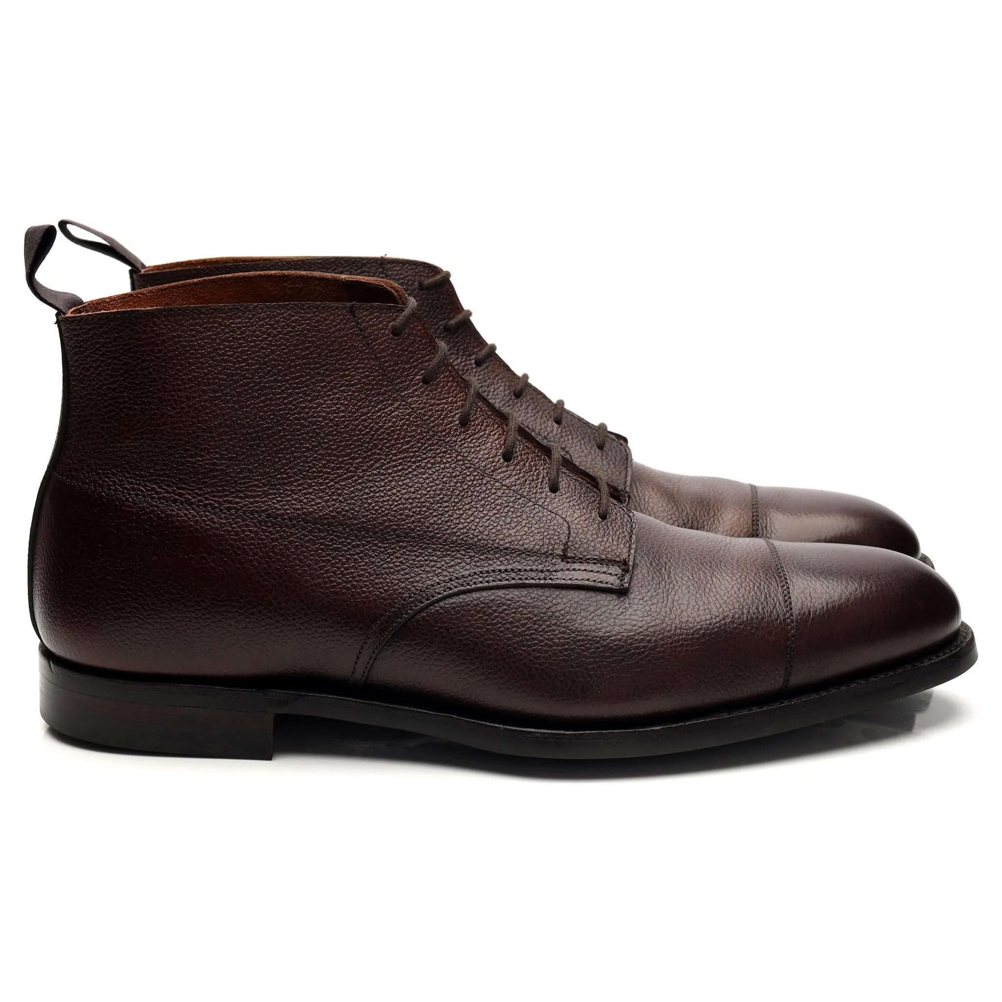 'Wye' Dark Brown Grain Leather Boots UK 8 E