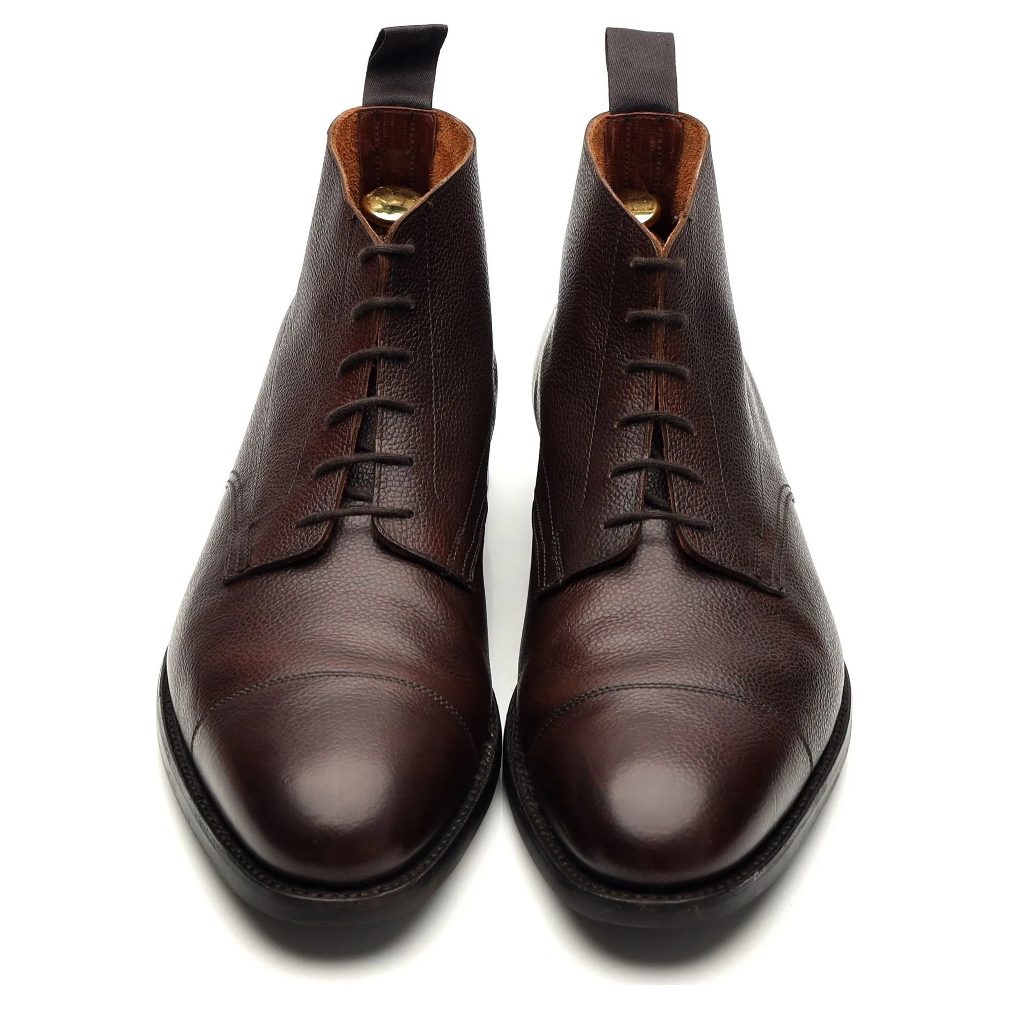 'Wye' Dark Brown Grain Leather Boots UK 8 E