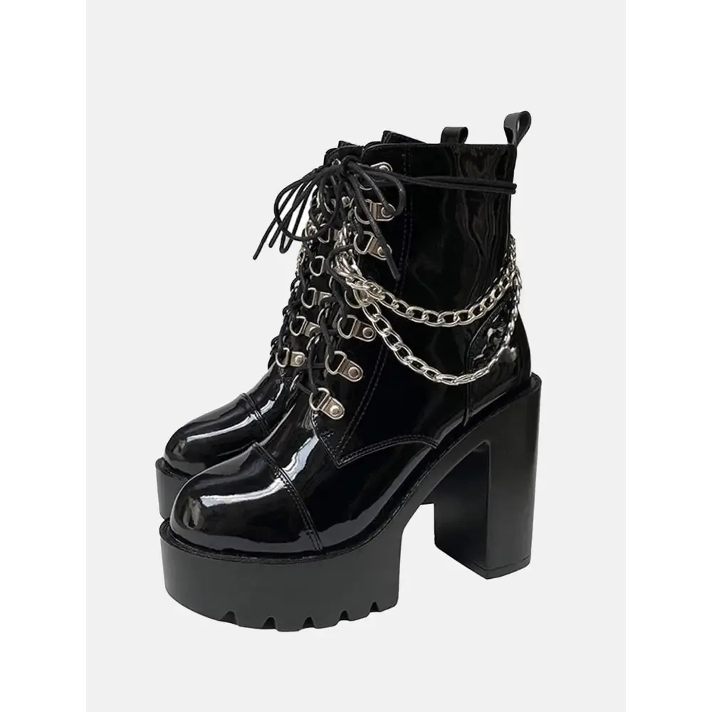 Y2K Patent Leather Boots for Any Weather