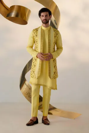 Yellow shrug and kurta set